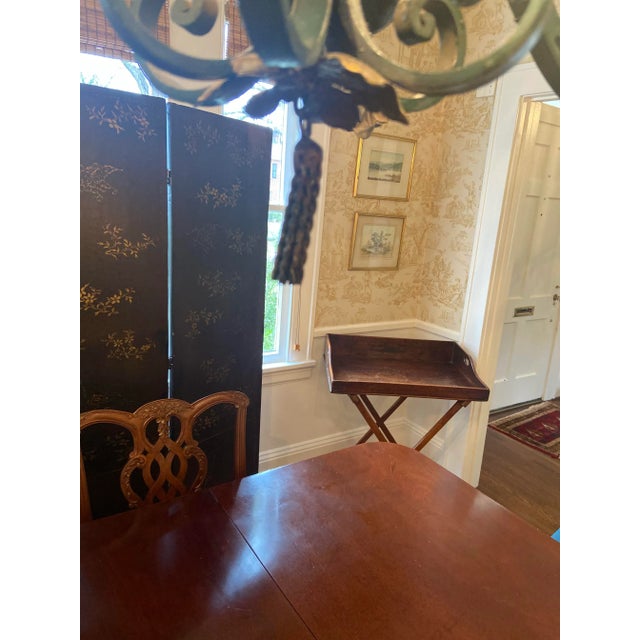 French Tole and Wrought Iron Chandelier For Sale - Image 10 of 12