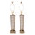 Pair of Mid-Century Ribbed Glass Table Lamps For Sale
