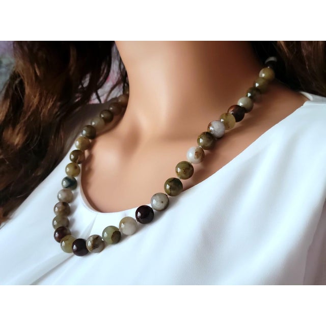 Metal Multi-Color Pietersite Necklace For Sale - Image 7 of 8