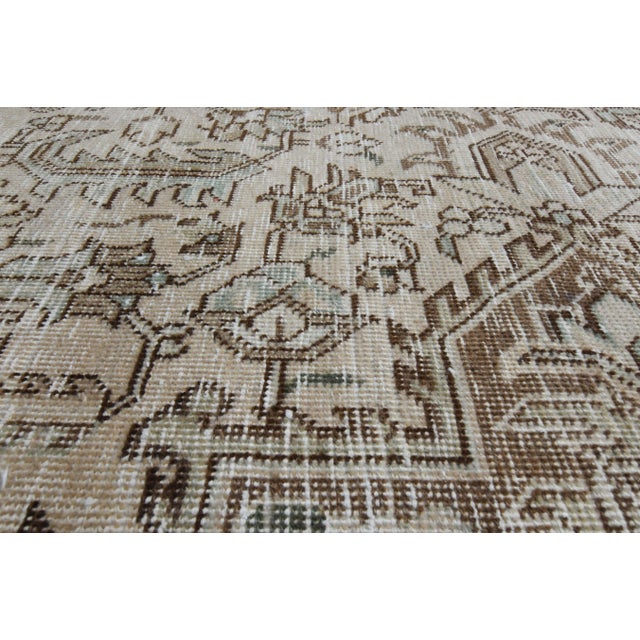 Textile 1970s Vintage Persian Handmade Wool Cotton Brown Area Rug For Sale - Image 7 of 11