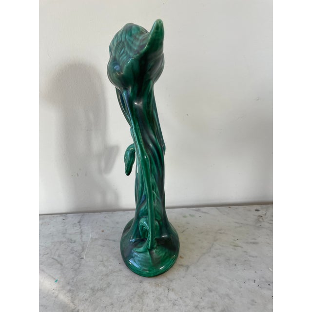 Vintage Emerald Green Ceramic Flamingo For Sale - Image 4 of 6