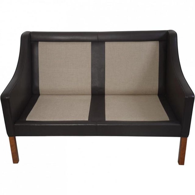 Model 2208 2-Seater Sofa in Black Leather by Børge Mogensen, 1990s For Sale - Image 16 of 18