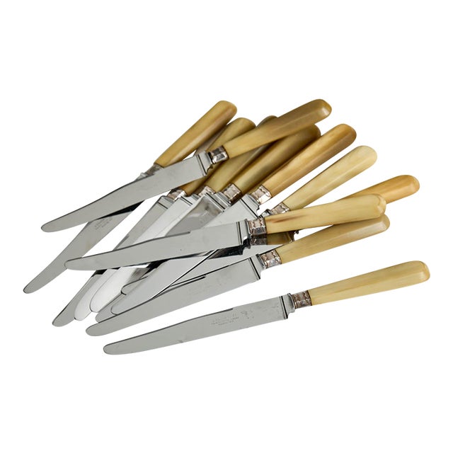 Boxed Set of 8 Early J. Coudert, Paris Bone Handled Knives For Sale