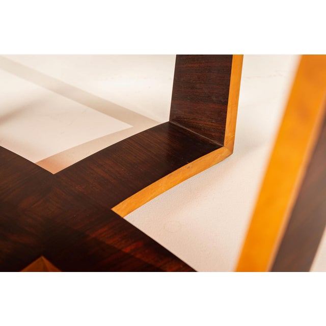 Italian Side Table with Mirrored Top and Geometrical Legs, 1940s For Sale - Image 12 of 13