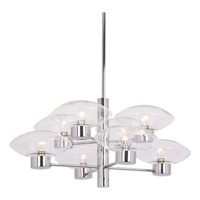 Mid-Century Orbital Pendant Lamp attributed to Kaiser Idell / Kaiser Leuchten, Germany, 1970s For Sale