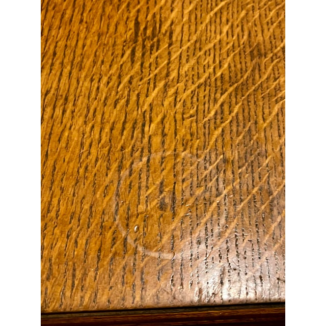 Antique English Oak Drop-Leaf Card Table or Bar Cart With Barley-Twist Legs For Sale - Image 13 of 17