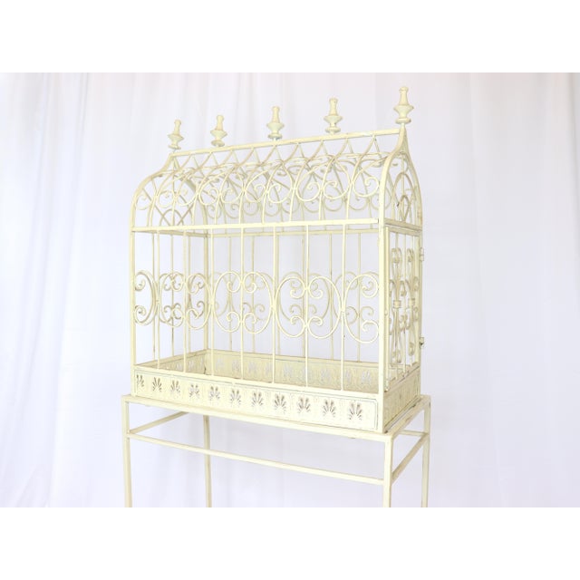 Gothic Vintage Decorative Terrarium / Bird Cage on Stand For Sale - Image 3 of 11