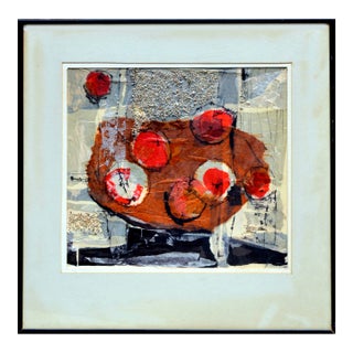 Mid Century Apple Abstracted Still Life by Anna Ballarian For Sale