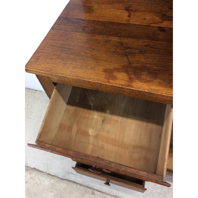 Antique Oak Side by Side Armoire With Mirror For Sale - Image 12 of 12