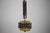 Gold Brutalist Metal and Textured Amber Glass Pendant Lamp, Germany, 1970s For Sale - Image 8 of 12