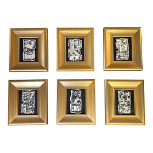 6 Contemporary Original Wayne Cunningham Abstract Marker Drawings - Set of Six