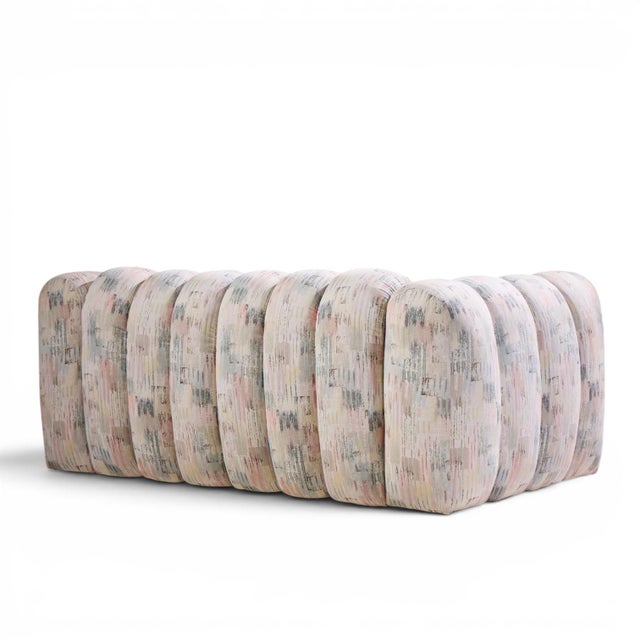 Textile Jay Spectre Channeled Postmodern Sofa Loveseat For Sale - Image 7 of 10