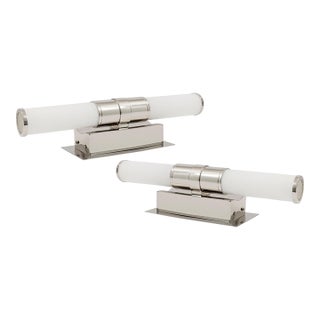 Robert Abbey Roderick Polished Chrome Wall Sconces - a Pair For Sale