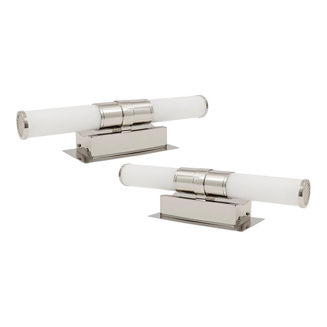 Robert Abbey Roderick Polished Chrome Wall Sconces - a Pair For Sale