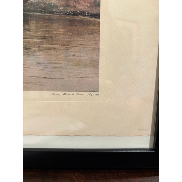 Vintage Italian Architectural Reproduction Print “Prati Di Castello” After Ettore Roesler Franz — Framed European Rome View For Sale - Image 4 of 6