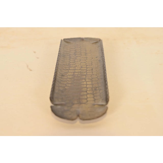 Roycroft Roycroft Arts & Crafts Brass Finished Hammered Copper Pen Tray, 1920s For Sale - Image 4 of 12