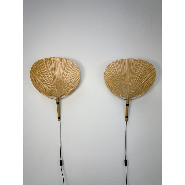 Beige Vintage Uchiwa III Wall Lamp in Bamboo by Ingo Maurer for M-Design, Germany, 1970s For Sale - Image 8 of 10