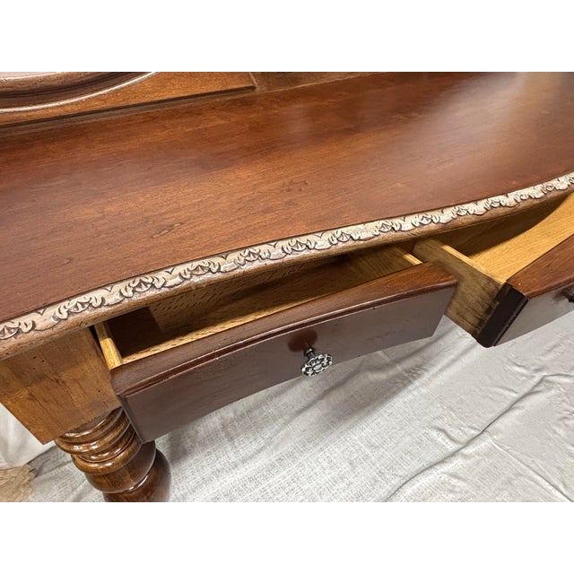 VIntage Bernhardt Belmont Victorian Style Walnut Finish Sideboard, Console For Sale - Image 9 of 12