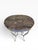 Wood Ethan Allen Silver Leaf & Gilt Accent Table With Geometric Stone Veneer Top For Sale - Image 7 of 12