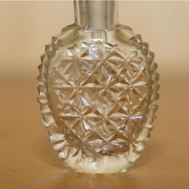 Antique French Cut Glass Crystal Collectable Dressing Table Perfume Bottle, 1920 For Sale - Image 4 of 12