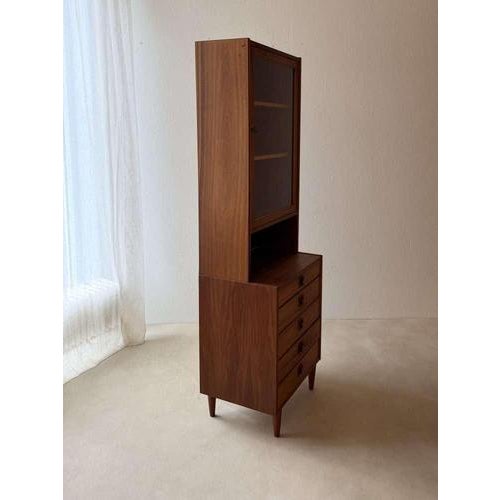Vintage Teak Wall Cabinet with Display Case, 1960s For Sale - Image 15 of 16