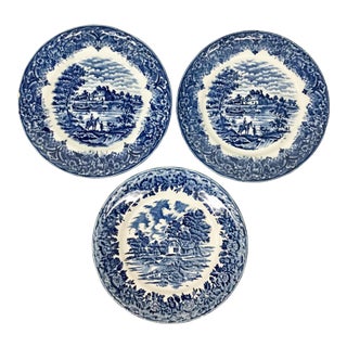 1960s Boho Chic Staffordshire Style Sandwich Plates - Set of 3 For Sale