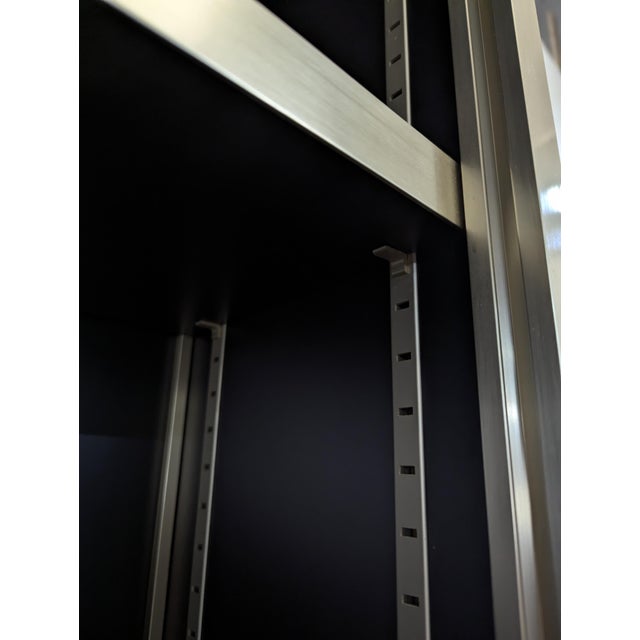 Vintage Aluminum and Glass Display Cabinet, 1980s For Sale - Image 11 of 12