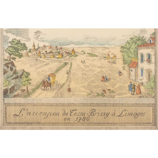 French Ballooning Hand-Colored Etchings, 3 For Sale In New York - Image 6 of 17