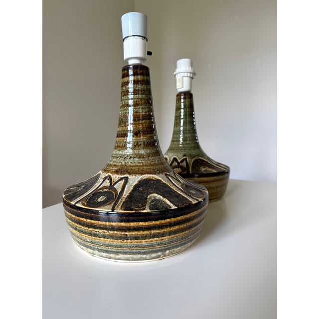 Danish Ceramic Table Lamps by Arne Finne Nielsen and Noomi Backhausen for Søholm, 1960s, Set of 2 For Sale - Image 4 of 15