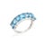 White 4.6Ct Emerald Cut Blue Topaz Art Deco Band Ring Size 7 For Sale - Image 8 of 14