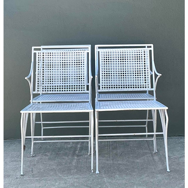 Vintage MCM Wrought Iron Outdoor Dining Set of 5 For Sale In West Palm - Image 6 of 13