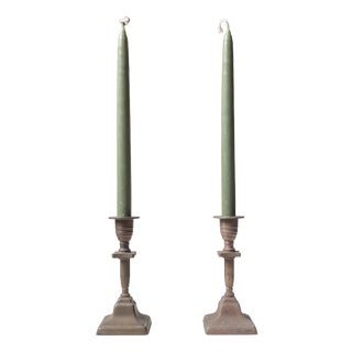 Danish Bauhaus Candleholders in Patinated Bronze, 1940s, Set of 2 For Sale