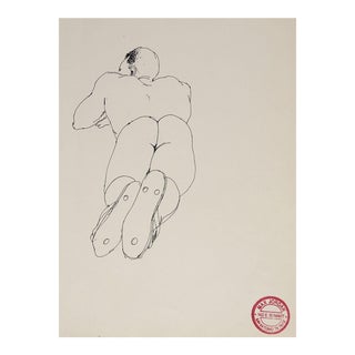 Pen & Ink Male Nude Study by Max Jordan For Sale