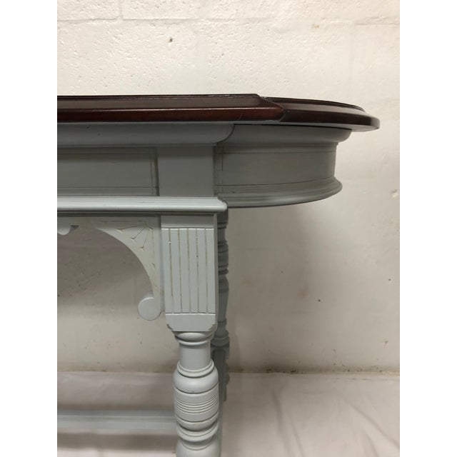 19th Century Italian Polished Rosewood Veneer on Top With Painted Wood Base For Sale In West Palm - Image 6 of 9