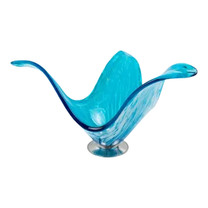 Italian Art Glass Murano Blue and White Sculptural Bowl Vase