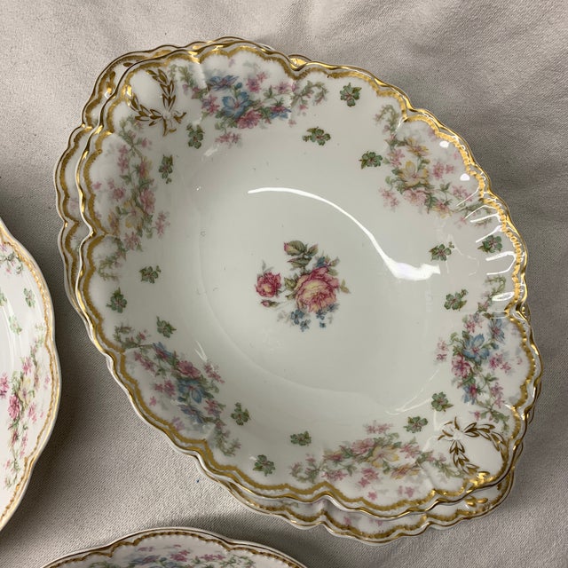 Haviland & Co. Vintage Haviland Limoges Roses Serving Dishes Set of 4 For Sale - Image 4 of 6