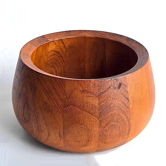 1960s Jens H Quistgaard "Tulia" Staved Teak Bowl For Sale - Image 9 of 12