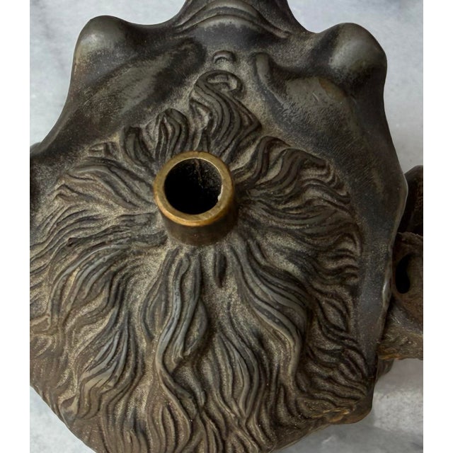 Metal Late 19th Century Victorian Gothic Revival Bronze Devil Inkwell & Match Striker For Sale - Image 7 of 10