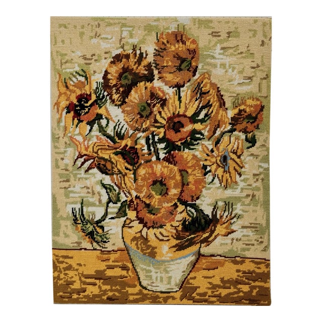 Sunflowers Needlepoint (After Vincent Van Gogh’s Painting) - Unframed For Sale