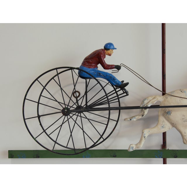 Mid-Century Modern Signed Curtis Jeré "The Sulky Racer" Weathervane Wall Sculpture, 1982 For Sale - Image 3 of 5
