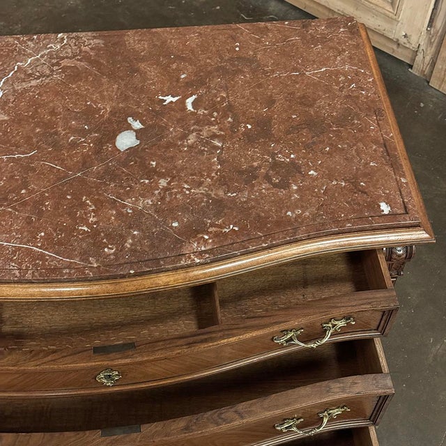 Antique Dutch Neoclassical Marble Top Walnut Chest of Drawers For Sale In Dallas - Image 6 of 12