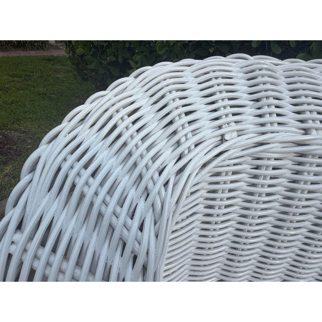 Vintage Handwoven Rattan Lounge Chairs With Braided Trim, Pair For Sale - Image 9 of 12