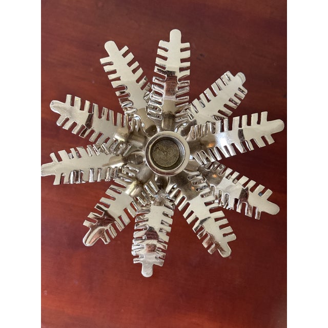 Metal Palm Leaf Style Candle Holders For Sale - Image 7 of 14
