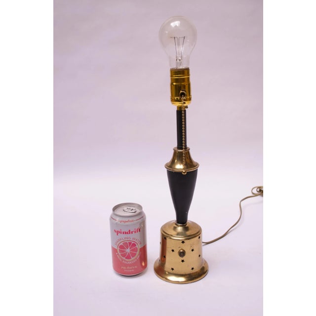 American Modern Brass Table Lamp With Star Perforation Detail For Sale In New York - Image 6 of 11