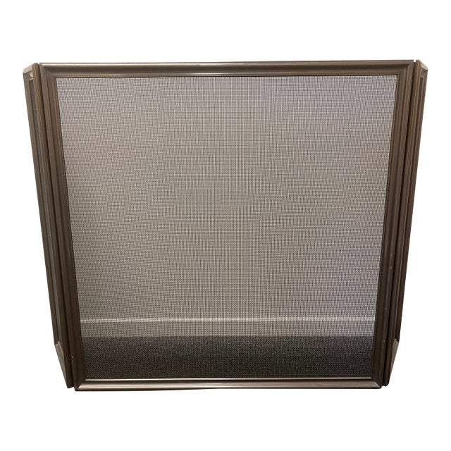 Wilshire Fireplace Three Panels Fire Screen French Casting Old English Finish For Sale