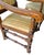 Victorian Vintage Carved Oak Armchair & Matching Ottoman Set For Sale - Image 3 of 12
