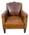 Antique French Moustache Cognac Leather Club Chair, 1920s For Sale