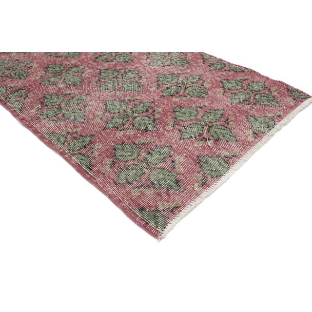 Distressed Vintage Turkish Sivas Runner with Traditional English Tudor Cottage Style 02'10 x 06'02. Warm and inviting,...