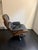 Herman Miller Authentic Herman Miller Eames Lounge Chair & Ottoman — Walnut Shells, Black Leather, Dated & Labeled November 2001 For Sale - Image 4 of 8