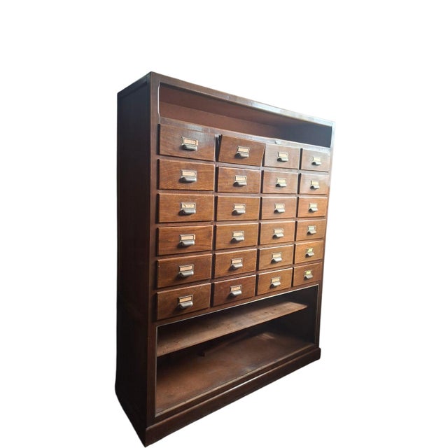 Tan Vintage Office Furniture with Drawers and Swing Door, 1940s For Sale - Image 8 of 8